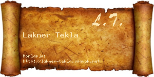Lakner Tekla névjegykártya